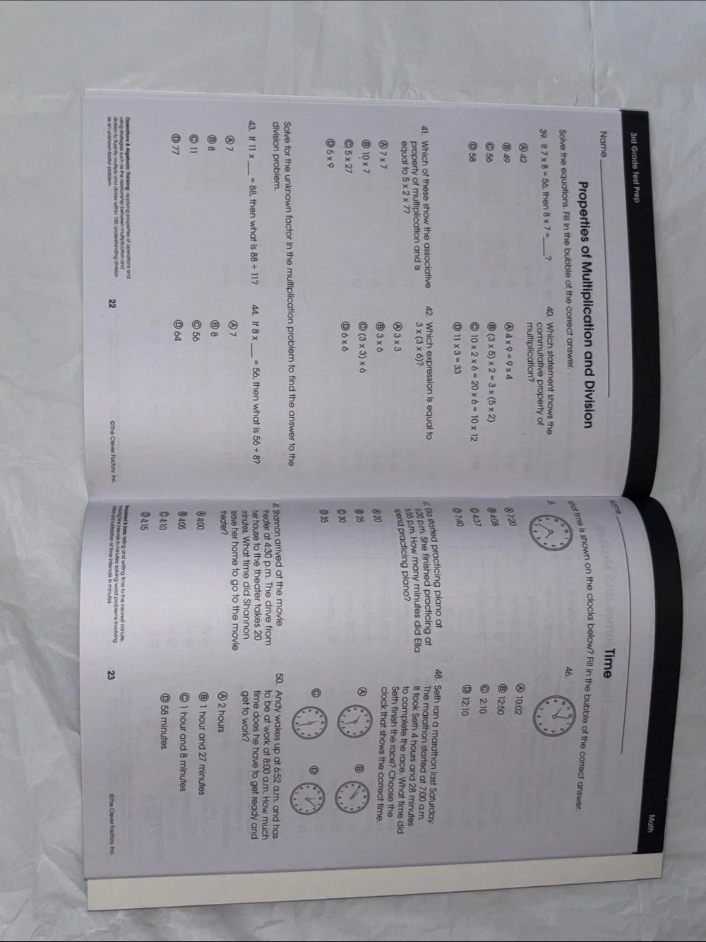 Language Arts Test Prep and Math Workbook - Purple Cover - Picture 3 of 4